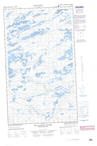 013K01E Mulligan River Canadian topographic map, 1:50,000 scale