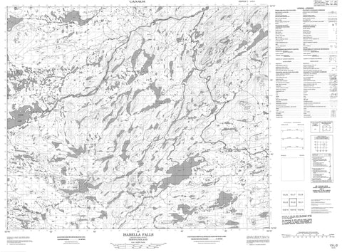 013L02 Isabella Falls Canadian topographic map, 1:50,000 scale