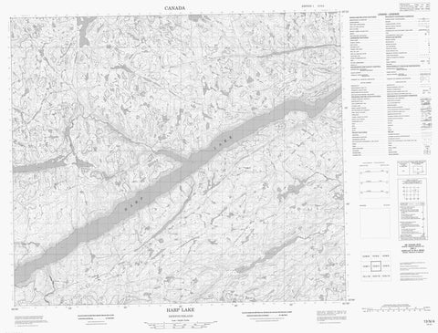013N04 Harp Lake Canadian topographic map, 1:50,000 scale