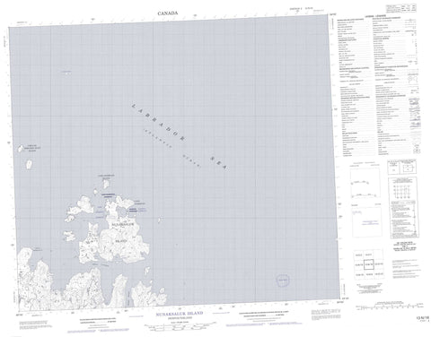 013N16 Nunaksaluk Island Canadian topographic map, 1:50,000 scale