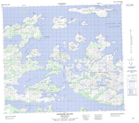 014C03 Akpiktok Island Canadian topographic map, 1:50,000 scale