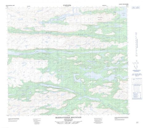 014D01 Makhavinekh Mountain Canadian topographic map, 1:50,000 scale