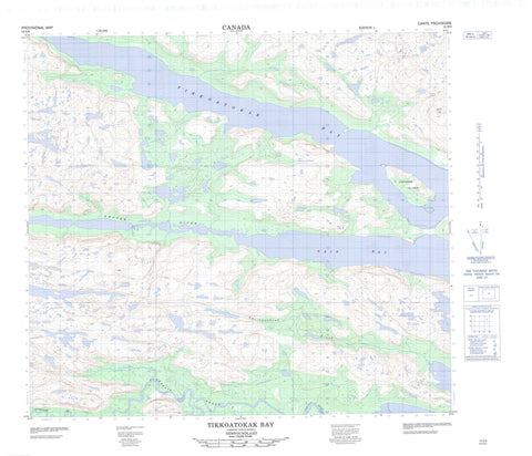 014D09 Tikkoatokak Bay Canadian topographic map, 1:50,000 scale