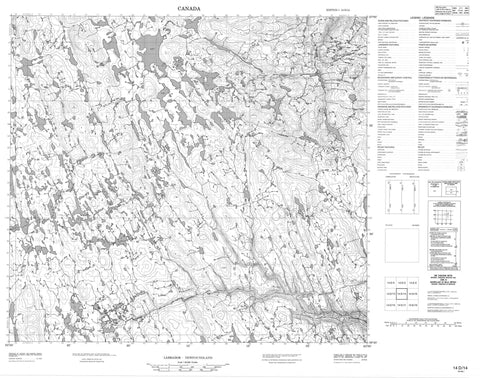 014D14 No Title Canadian topographic map, 1:50,000 scale