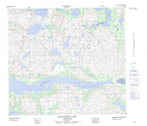 014D16 Kingurutik Lake Canadian topographic map, 1:50,000 scale