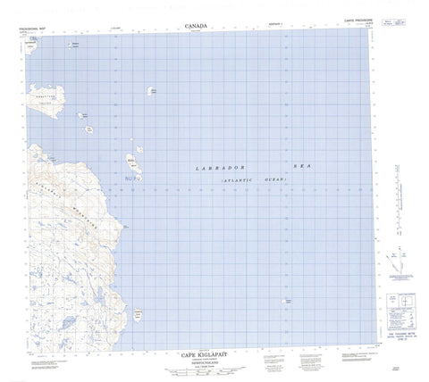 014F03 Cape Kiglapait Canadian topographic map, 1:50,000 scale