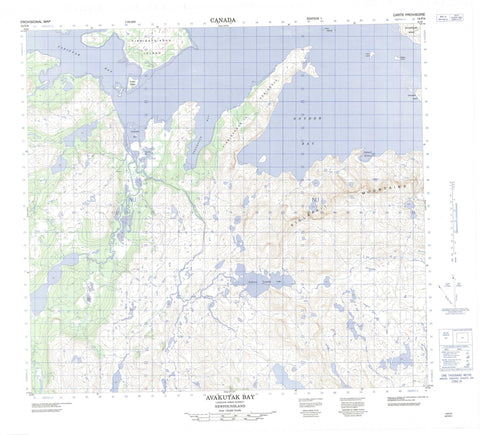 014F04 Avakutak Bay Canadian topographic map, 1:50,000 scale