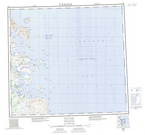 014F Nutak Canadian topographic map, 1:250,000 scale