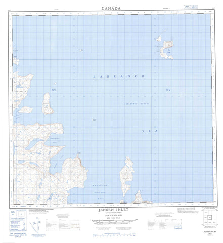 014L01 Jensen Inlet Canadian topographic map, 1:50,000 scale