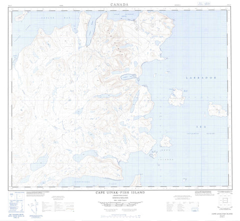 014L07 Cape Uivak Fish Island Canadian topographic map, 1:50,000 scale