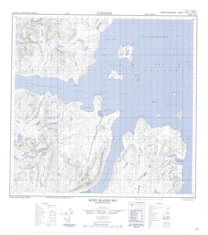 014M05 Seven Islands Bay Canadian topographic map, 1:50,000 scale