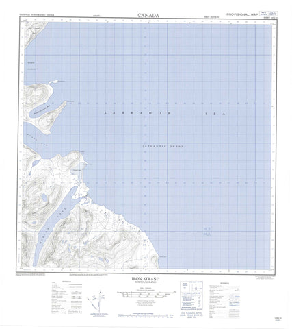 014M12 Iron Strand Canadian topographic map, 1:50,000 scale