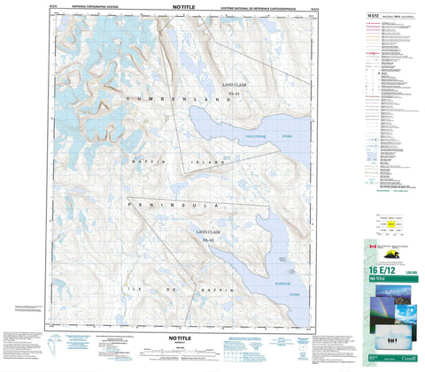 016E12 No Title Canadian topographic map, 1:50,000 scale