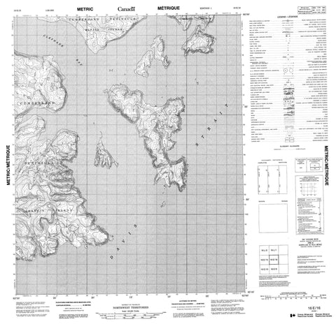 016E16 No Title Canadian topographic map, 1:50,000 scale