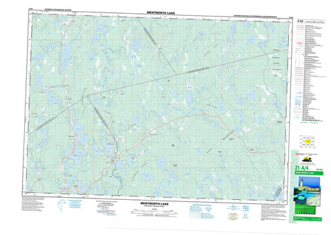 021A04 Wentworth Lake Canadian topographic map, 1:50,000 scale