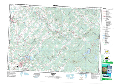 021E13 Warwick Canadian topographic map, 1:50,000 scale