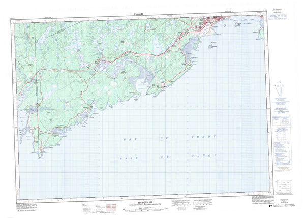 021G01 Musquash Canadian topographic map, 1:50,000 scale