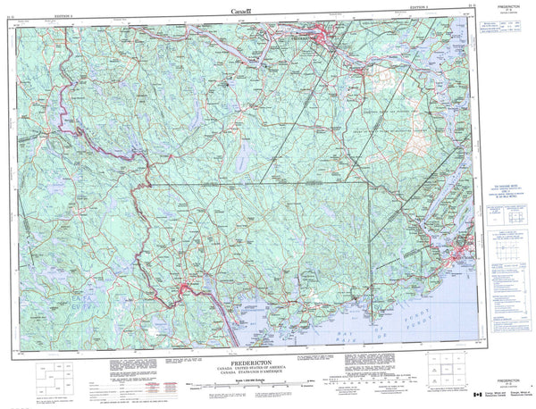 021G Fredericton Canadian topographic map, 1:250,000 scale