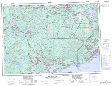 021G Fredericton Canadian topographic map, 1:250,000 scale