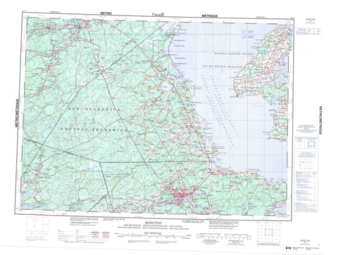 021I Moncton Canadian topographic map, 1:250,000 scale