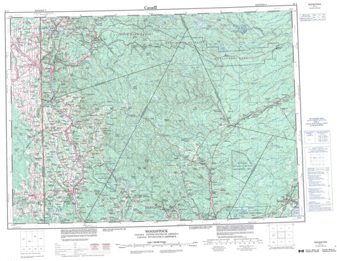 021J Woodstock Canadian topographic map, 1:250,000 scale