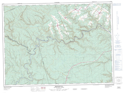 021O14 Menneval Canadian topographic map, 1:50,000 scale