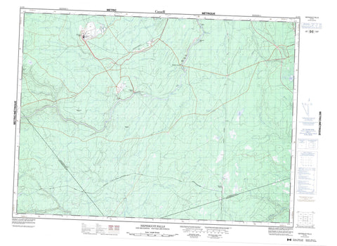 021P05 Nepisiguit Falls Canadian topographic map, 1:50,000 scale