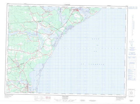 021P10 Tracadie Canadian topographic map, 1:50,000 scale