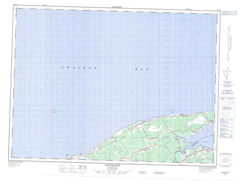 021P14 Grande Anse Canadian topographic map, 1:50,000 scale