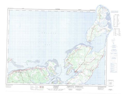 021P15 Caraquet Canadian topographic map, 1:50,000 scale