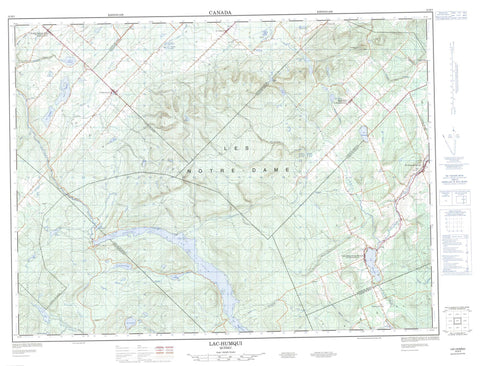 022B05 Lac Humqui Canadian topographic map, 1:50,000 scale