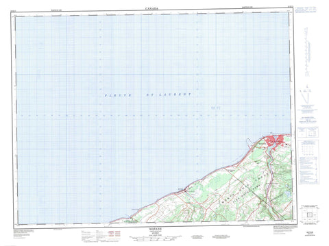 022B13 Matane Canadian topographic map, 1:50,000 scale