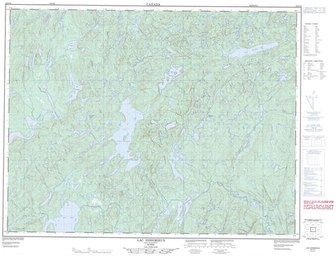 022F13 Lac Dissimieux Canadian topographic map, 1:50,000 scale