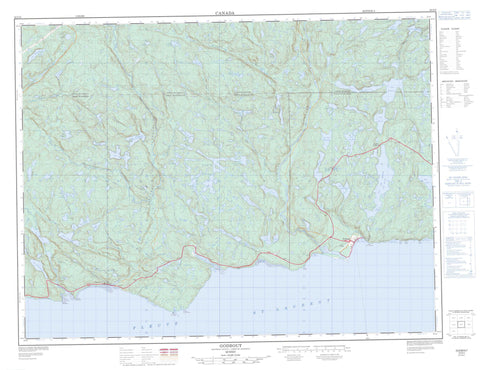 022G05 Godbout Canadian topographic map, 1:50,000 scale