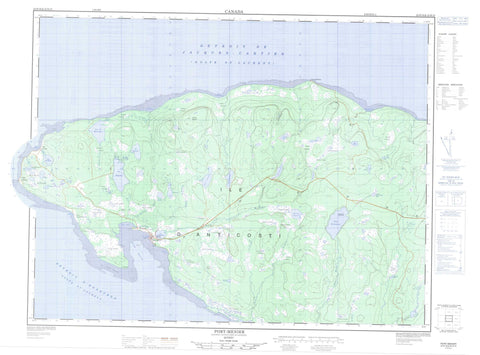 022H16 Port Menier Canadian topographic map, 1:50,000 scale