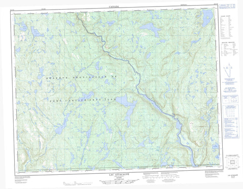 022J10 Lac Attacaupe Canadian topographic map, 1:50,000 scale