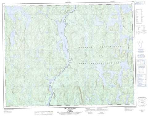 022J12 Lac Bouffard Canadian topographic map, 1:50,000 scale