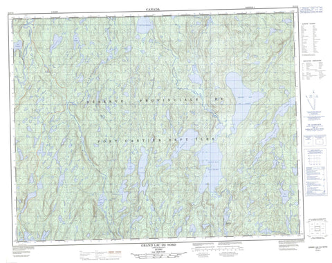 022J14 Grand Lac Du Nord Canadian topographic map, 1:50,000 scale