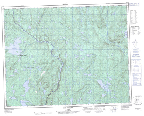 022J15 Lac Dollard Canadian topographic map, 1:50,000 scale