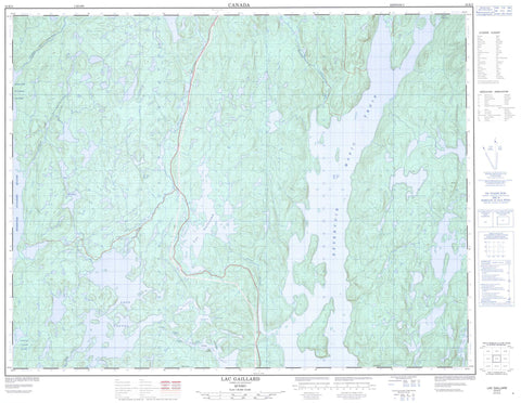 022K02 Lac Gaillard Canadian topographic map, 1:50,000 scale