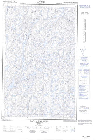 022K12W Lac A L Argent Canadian topographic map, 1:50,000 scale