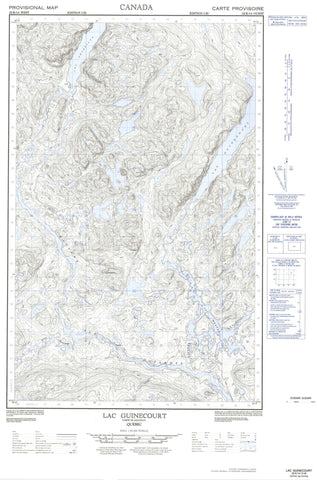 022K14W Lac Guinecourt Canadian topographic map, 1:50,000 scale