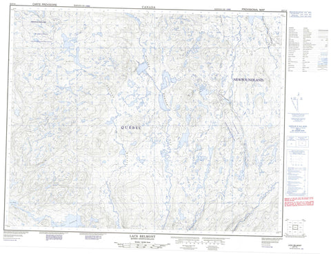 022P10 Lacs Belmont Canadian topographic map, 1:50,000 scale