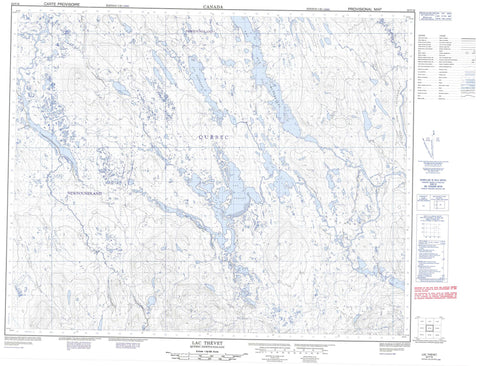 022P16 Lac Thevet Canadian topographic map, 1:50,000 scale