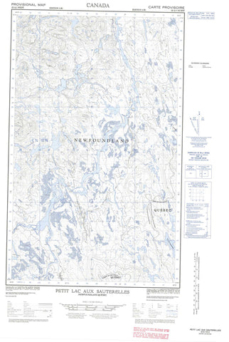 023A01W Petit Lac Aux Sauterelles Canadian topographic map, 1:50,000 scale