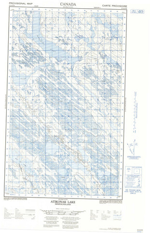 023A10W Atikonak Lake Canadian topographic map, 1:50,000 scale