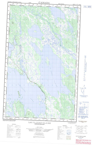 023A12W Lac A L Eau Claire Canadian topographic map, 1:50,000 scale