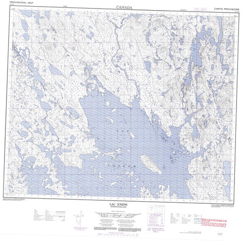 023A14 Lac Joseph Canadian topographic map, 1:50,000 scale
