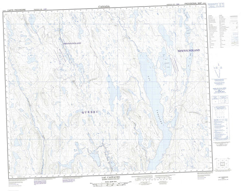 023B01 Lac Caopacho Canadian topographic map, 1:50,000 scale