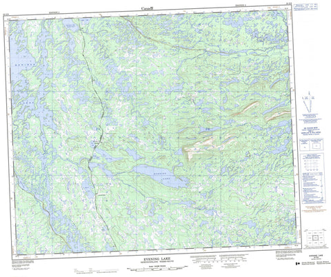 023G09 Evening Lake Canadian topographic map, 1:50,000 scale